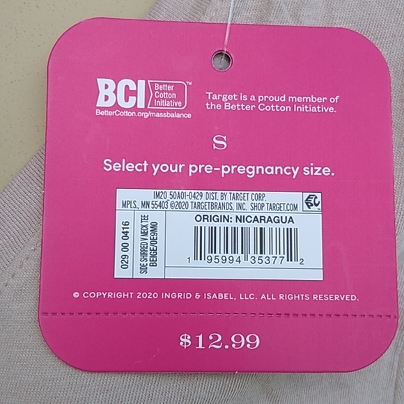 NWT Isabel Maternity Short Sleeve V-Neck Side Shirred Maternity T-Shirt - Size S - Picture 7 of 8